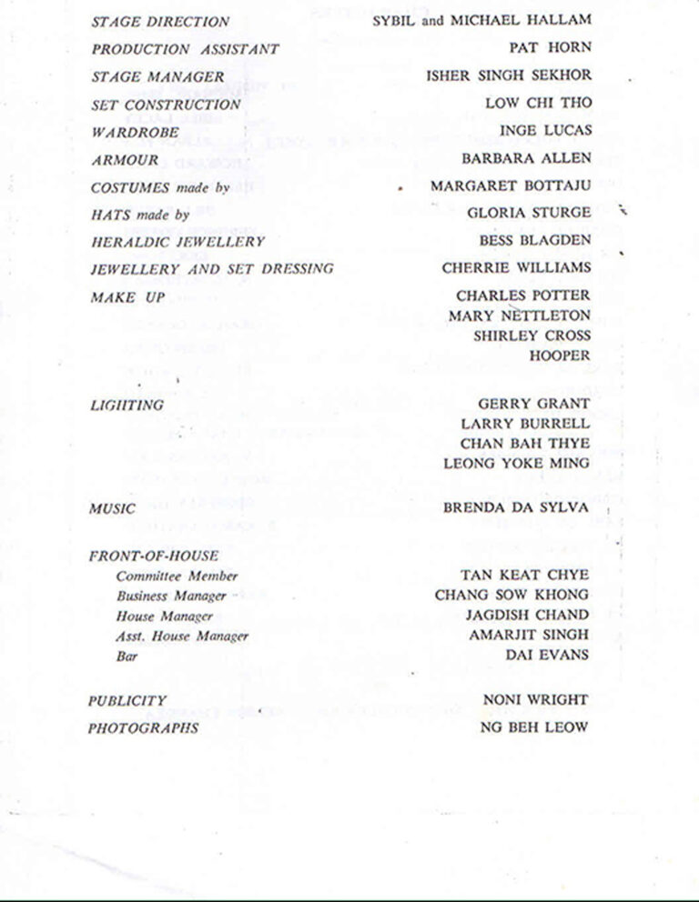 1956, Richard The Second: Production Crew