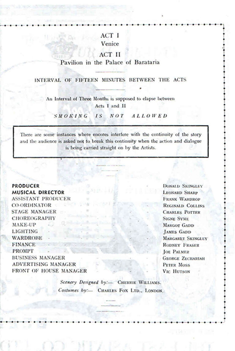 1959, The Gondoliers: Credits 3