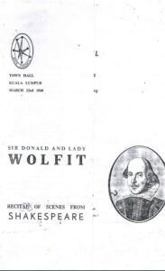 1960, Recital of Scenes from Shakespeare: Programme Cover