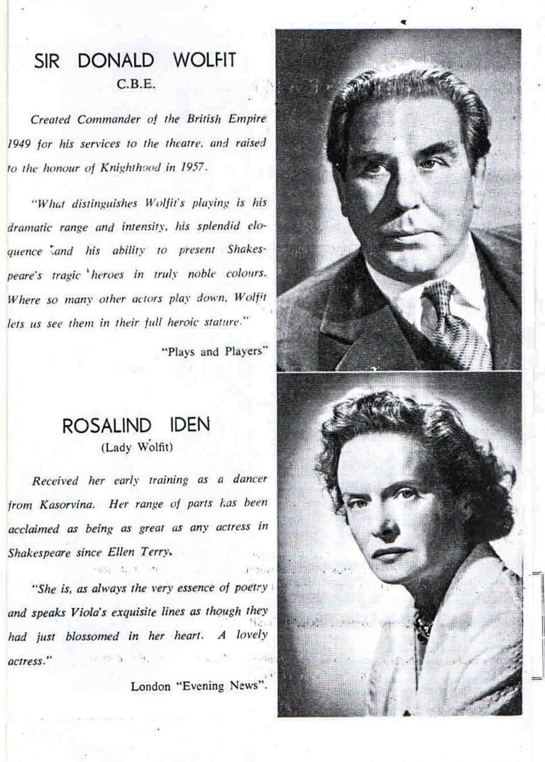 1960, Recital of Scenes from Shakespeare: Actors