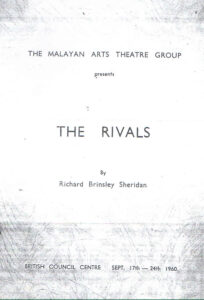 1960, The Rivals: Programme Cover