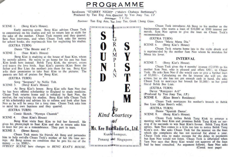1961, Malam Baba Nyonya | Starry Night: Scenes 1 - 9