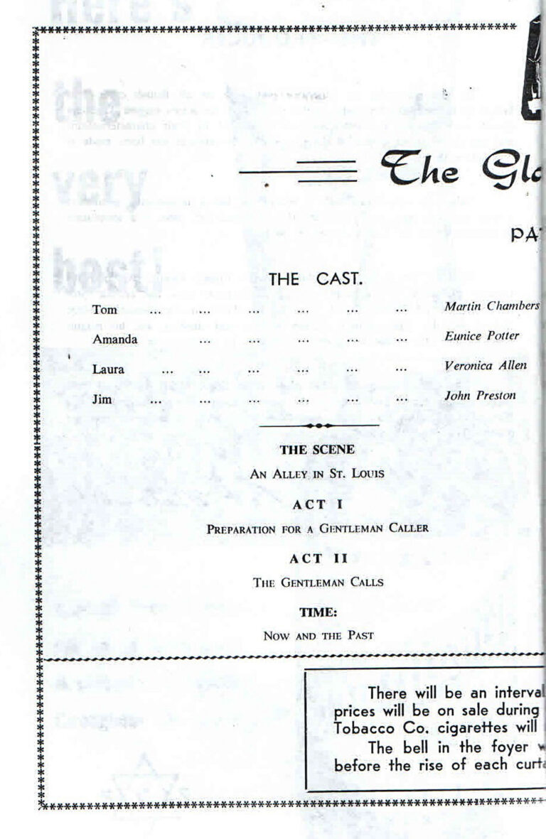 1964, The Glass Menagerie: Cast