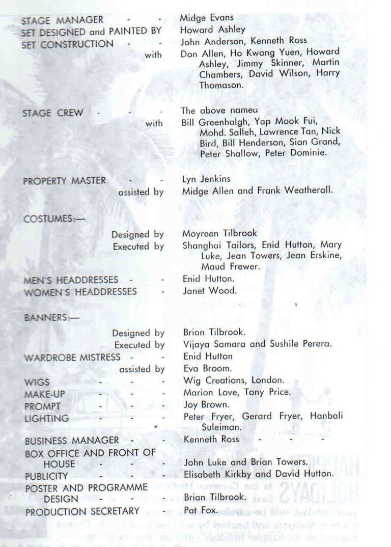 1964, The Vagabond King: Production Crew