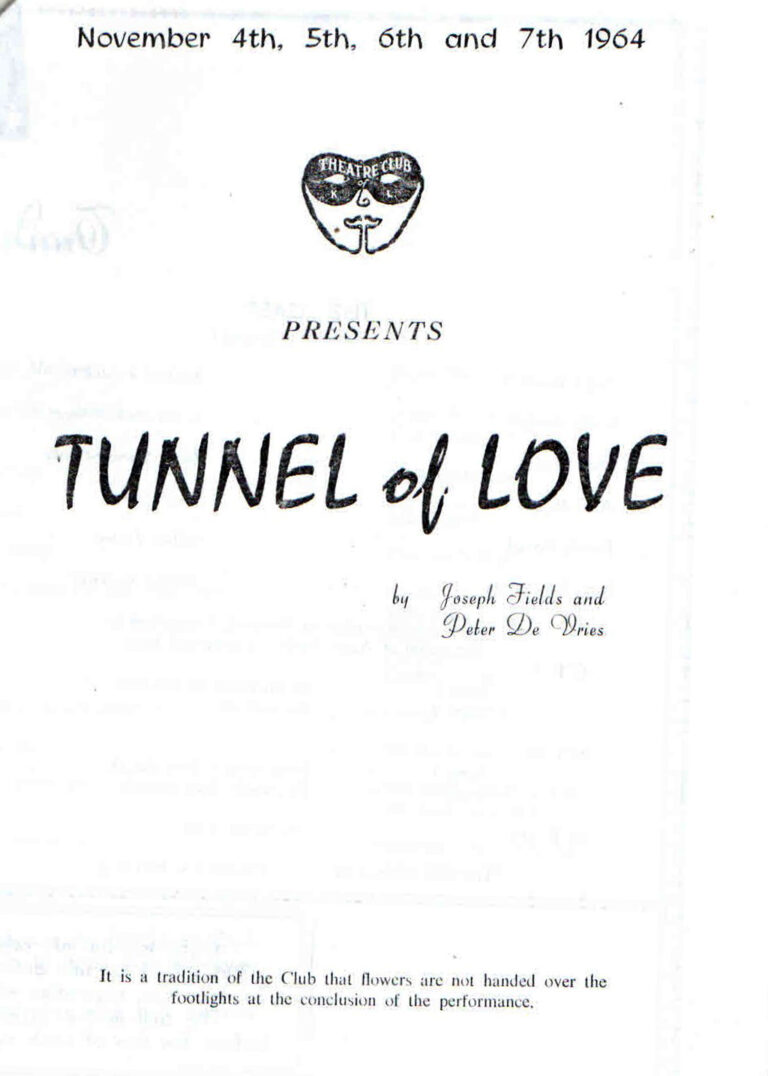1964, Tunnel of Love: Programme Inside Cover