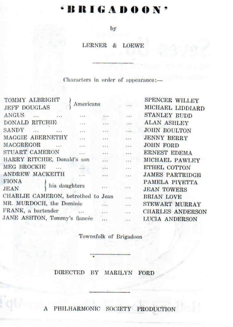 1965, Brigadoon: Cast