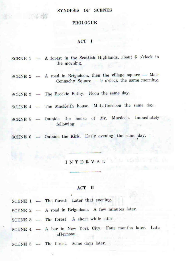 1965, Brigadoon: Synopsis