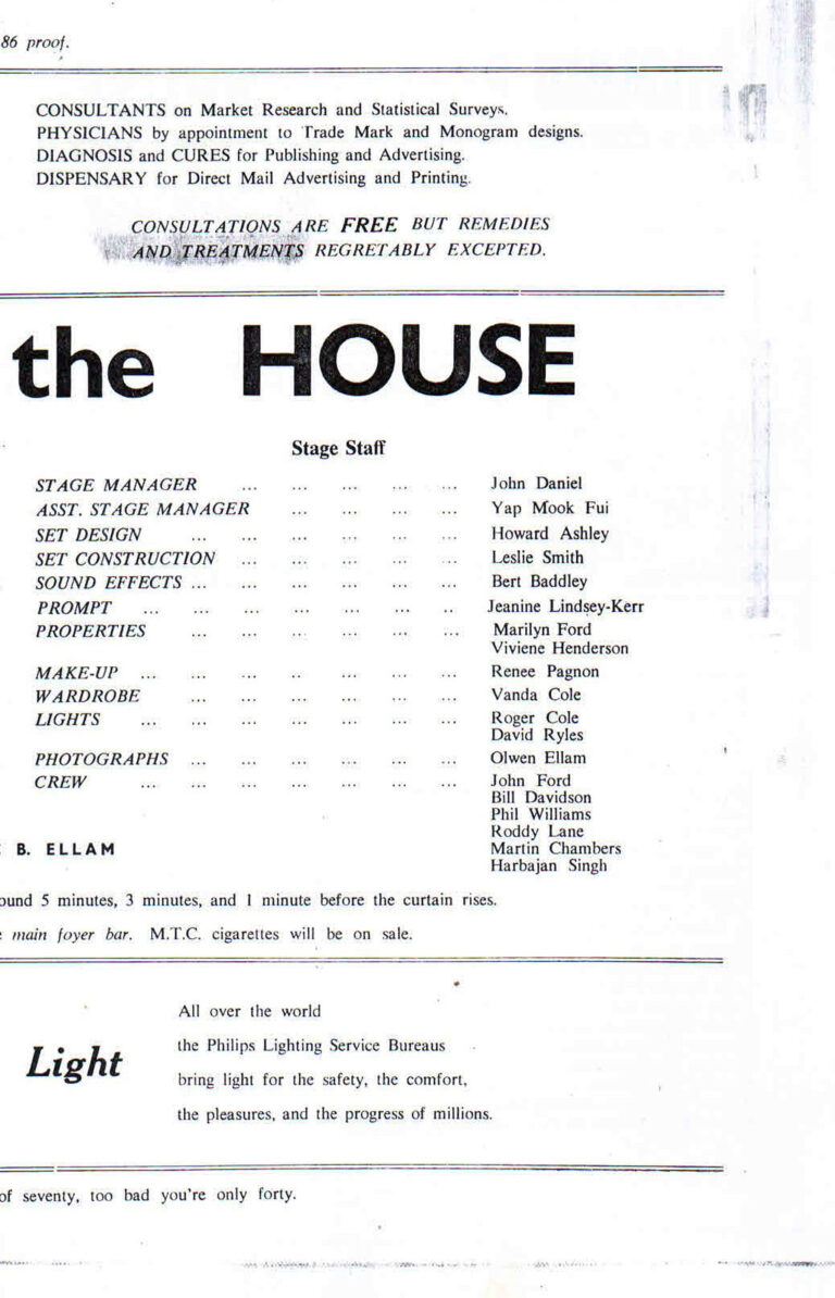 1966, Doctor in the House: Production Crew