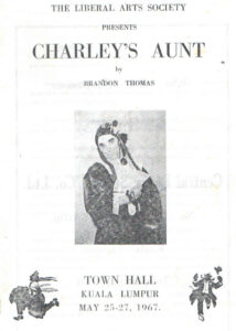 1967, Charley's Aunt: Programme Cover
