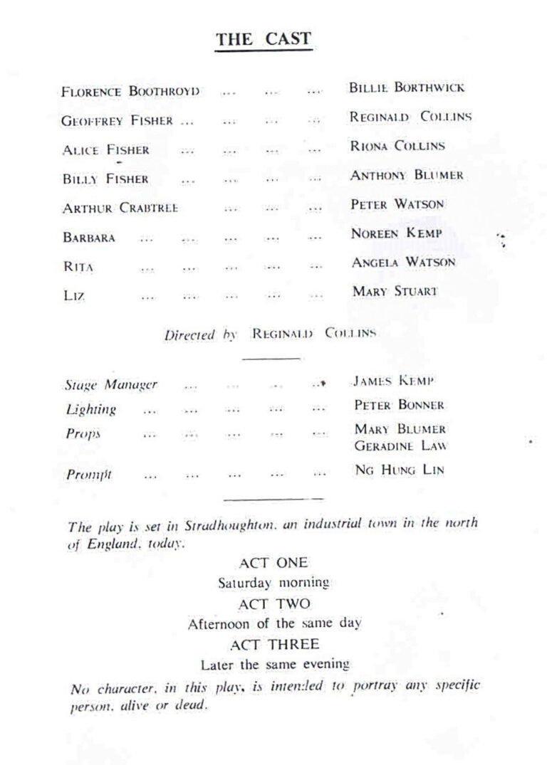 1967, Billy Liar: Credits