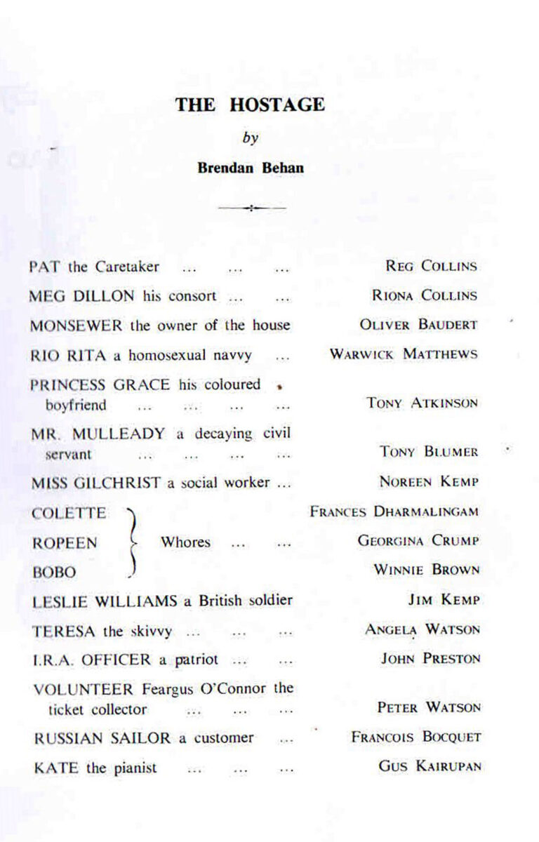 1967, The Hostage: Cast