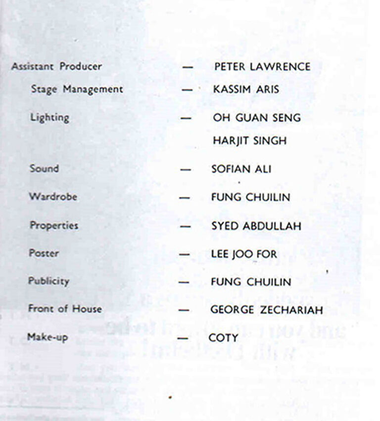 1968, Shadows and Substance: Production Crew