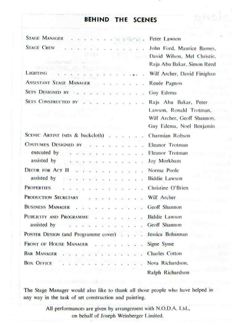 1968, La Belle Helene: Behind the Scenes