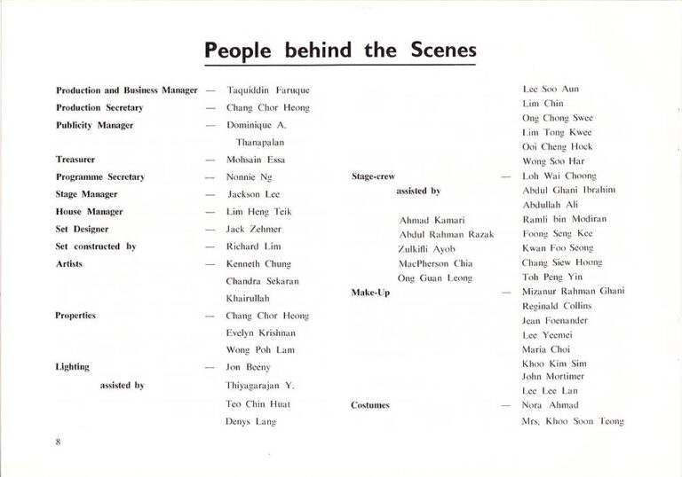 1969, Flower Drum Song: Production Crew
