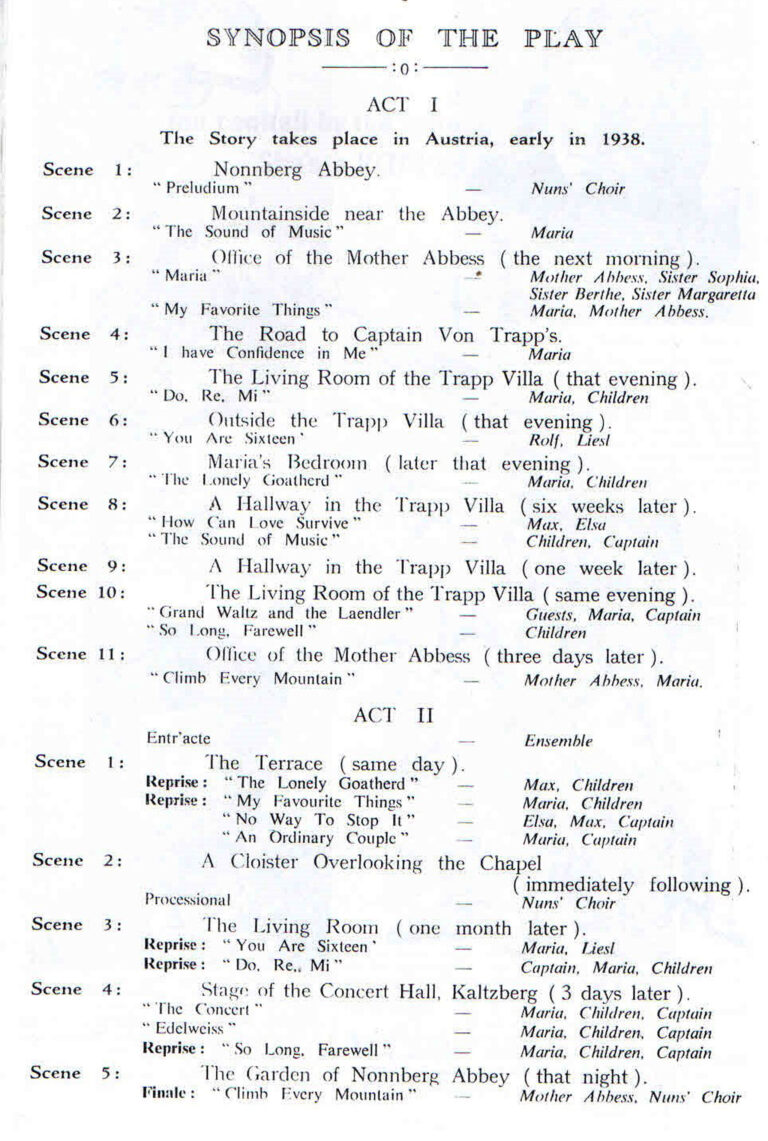 1969, The Sound of Music: Synopsis