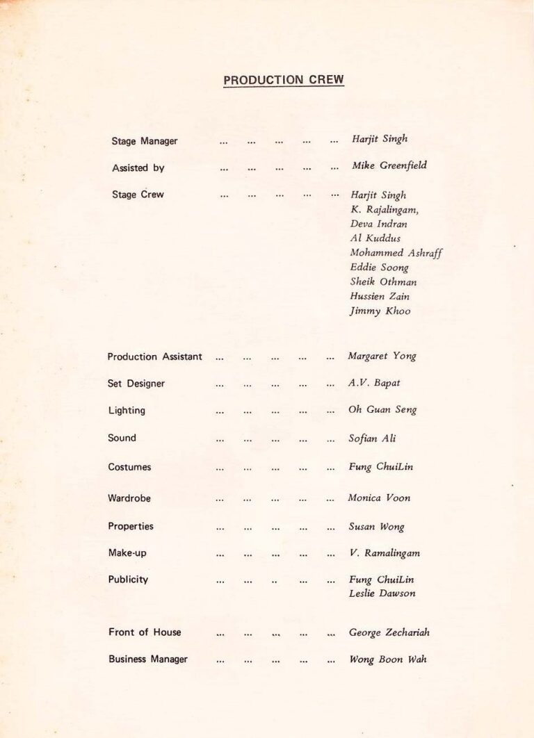 1970, A Passage To India: Production Crew
