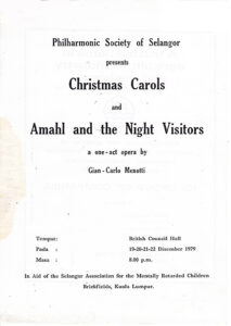1979, Christmas Carols & Amahl and the Night Visitors: Programme Cover