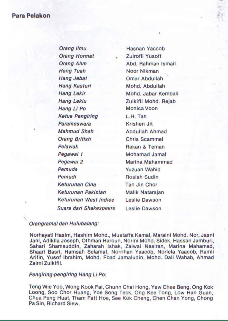 1980, Rakan Teman dan Para Bangsawan: Cast