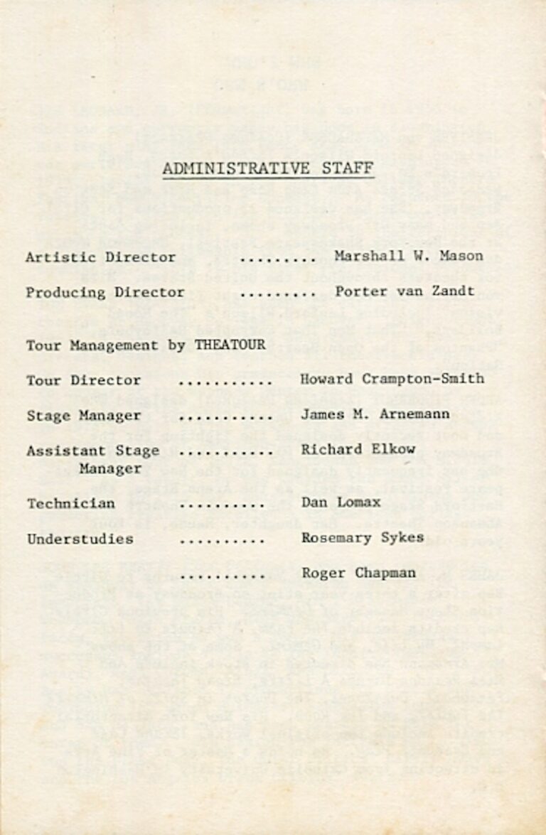 1980 The Diviners Cast and production crew list 2