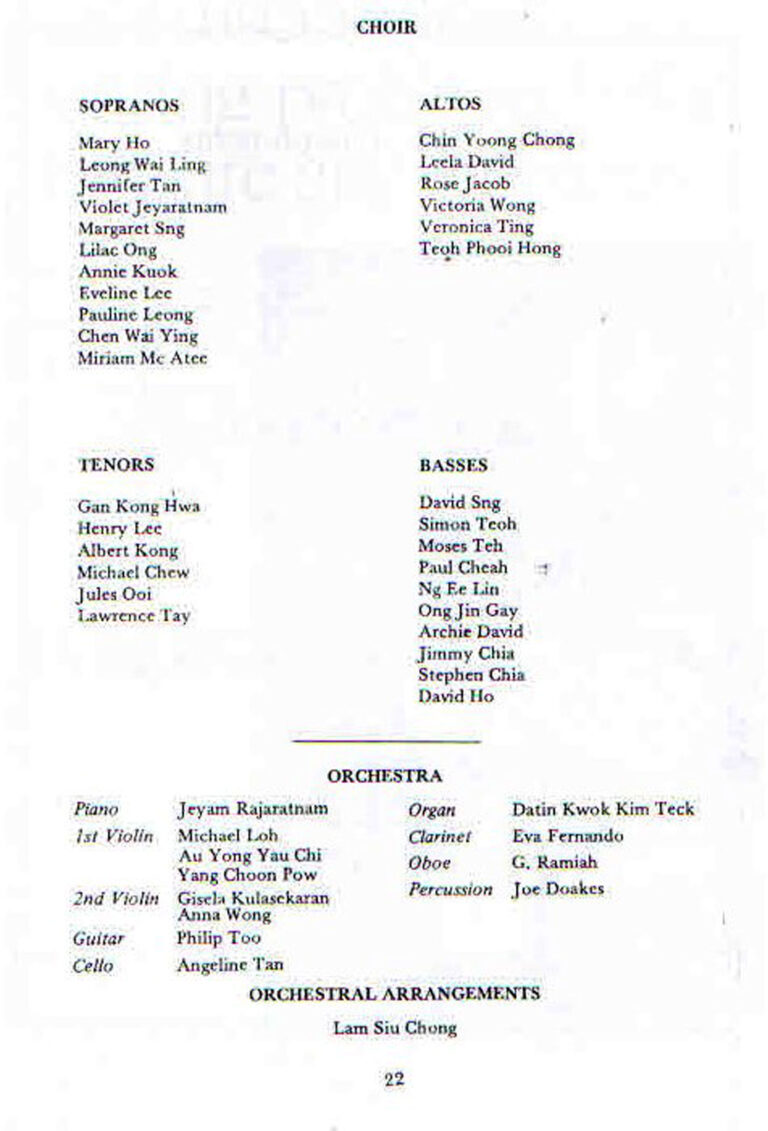 1980, Ride! Ride!: Choir & Orchestra Credits