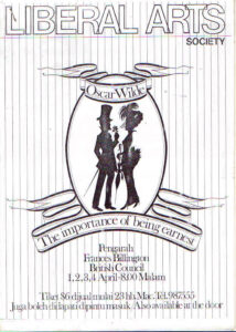 1981, The Importance Of Being Earnest: Programme Cover