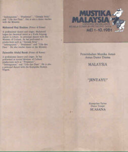 1981, Jentayu: Programme Cover