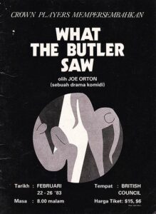 1983, What the Butler Saw: Programme cover