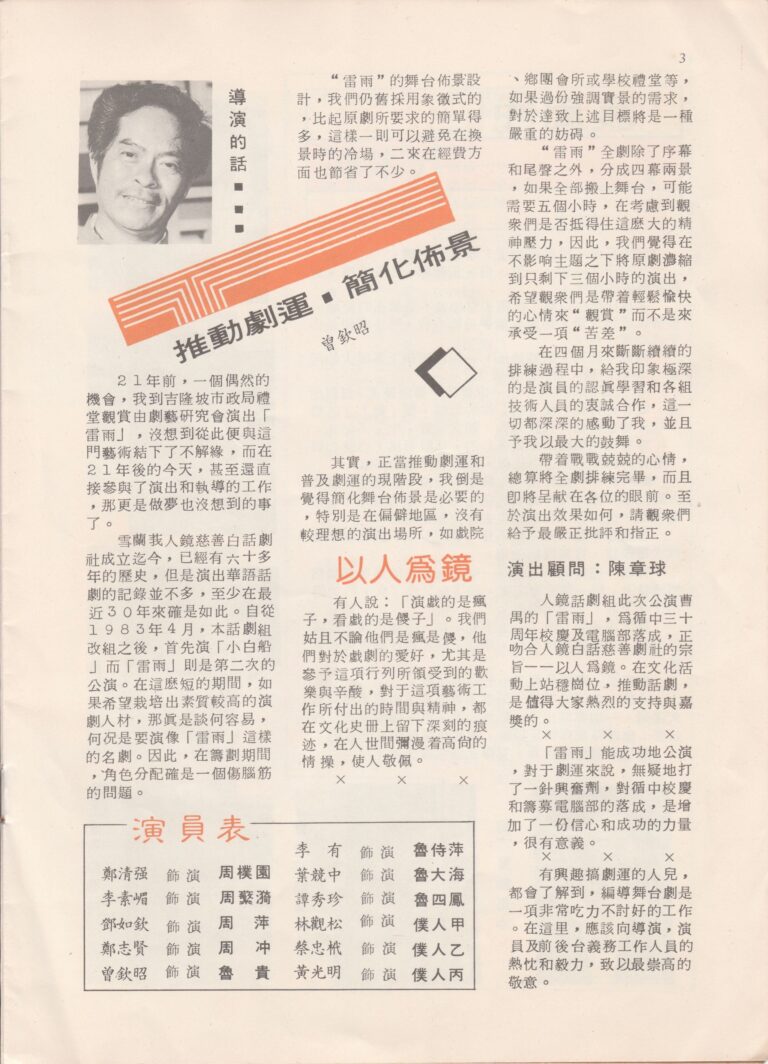 1984 Thunderstorm YK Program Director Note