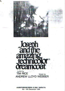 1984, Joseph And The Amazing Technicolor Dreamcoat: Programme Cover