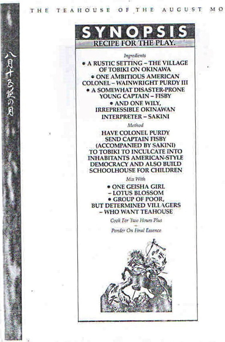 1987, The Tea House of The August Moon: Synopsis