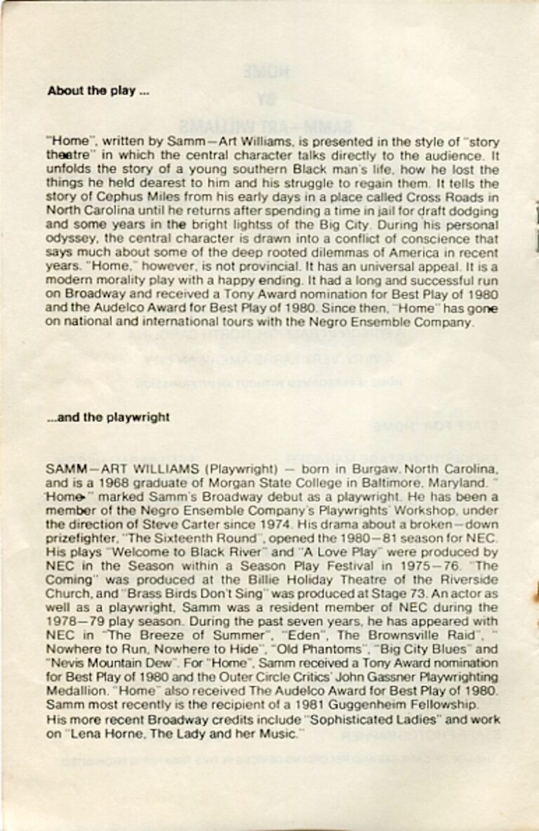 1987 Home synopsis