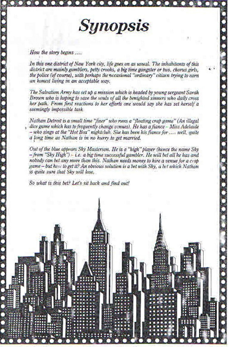 1987, Guys & Dolls: Synopsis