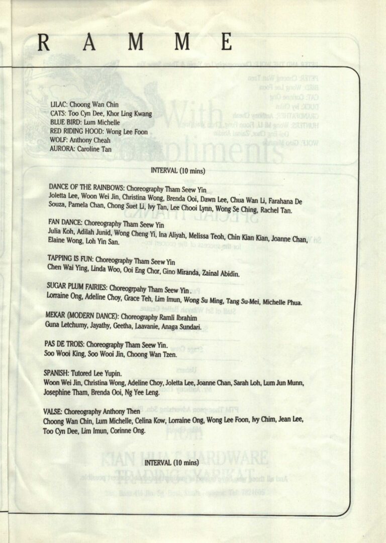 1988 Annual Concert88 Program list 2