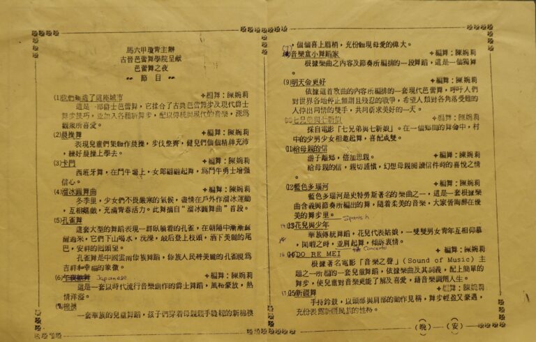 1987 Ballet Night Program list