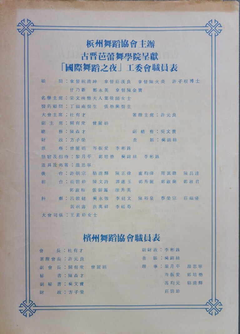 1987 Pesta Tarian Antarabangsa Production team 1