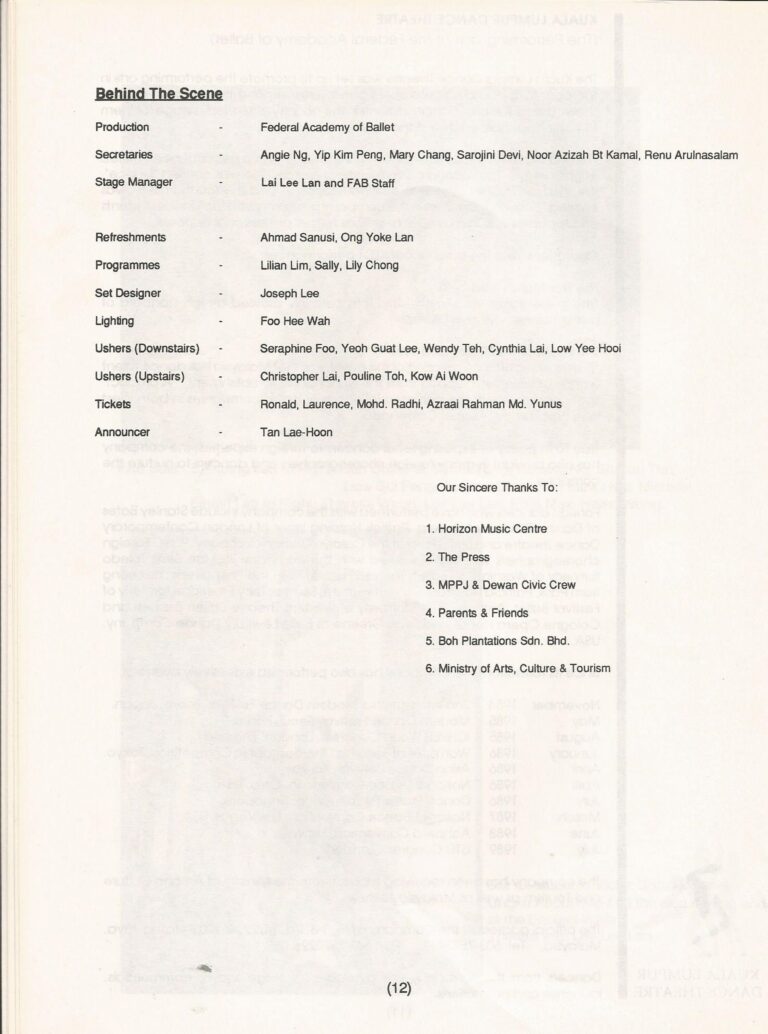 1991 Concert91 Production team