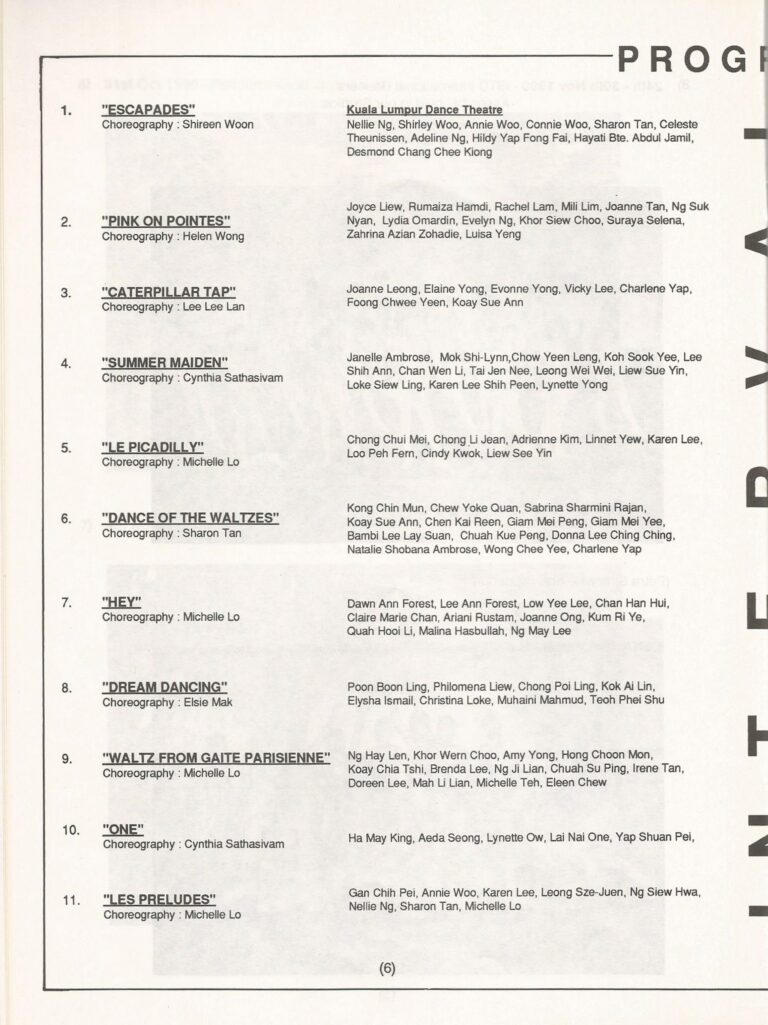 1991 Concert91 Program list 1