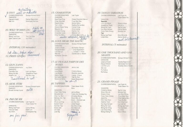 1991 Dance Variation Program list 2