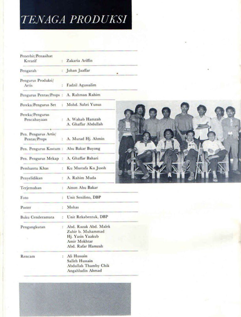 1989, Rumah Kedai di Jalan Seladang: Production Team