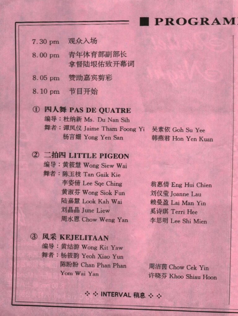 1997 Ballet Night Program list 1