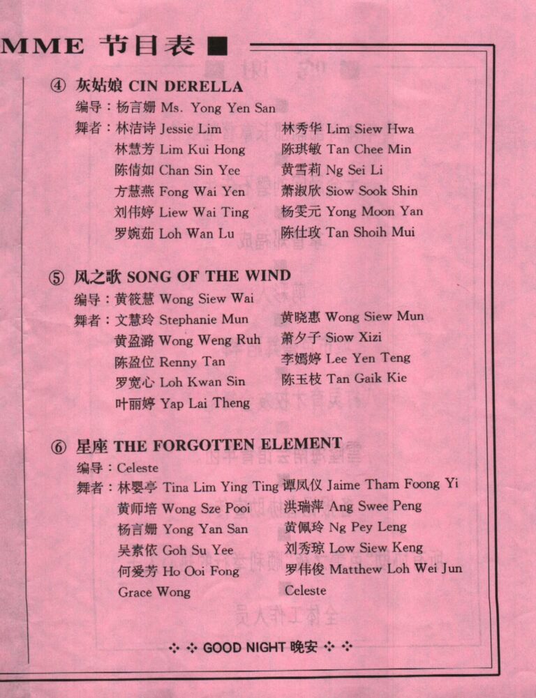 1997 Ballet Night Program list 2