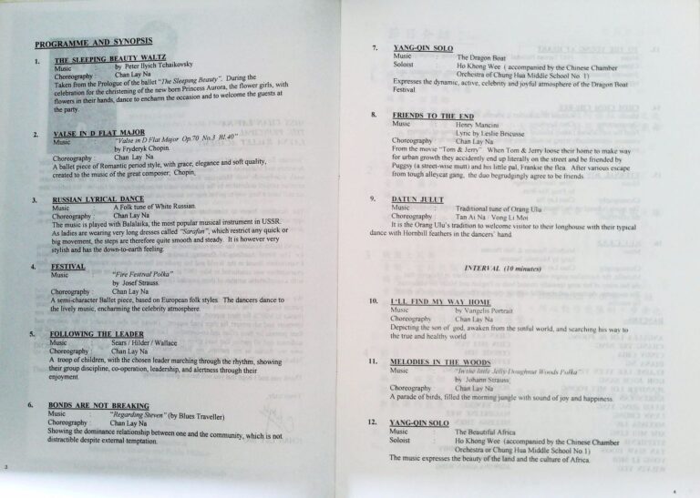 1997 Journey To The World Of Dance Program list