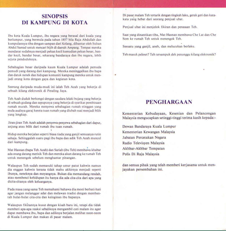 1991, Di Kota Di Kampung: Programme 1