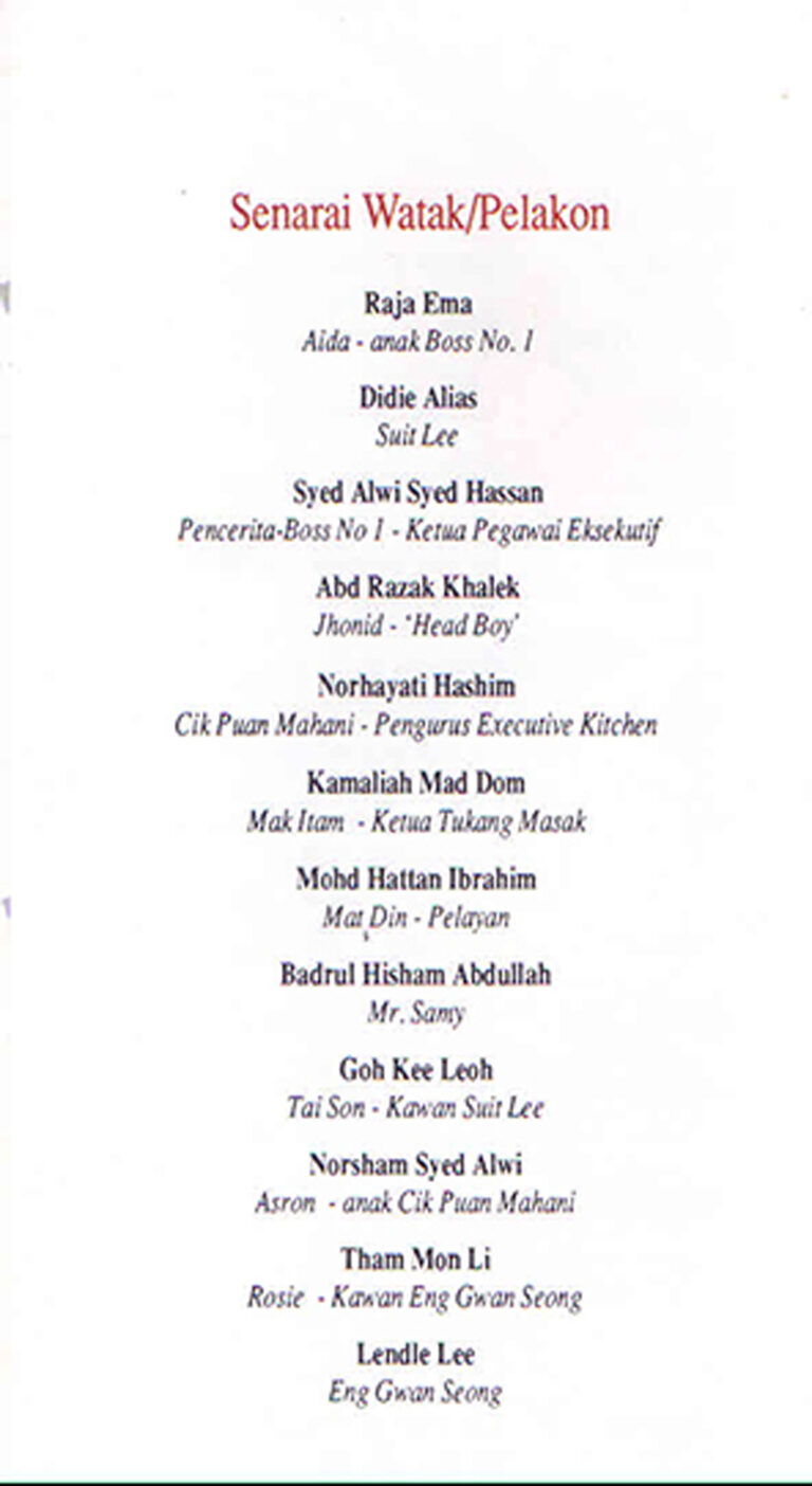 1992, Masak-masak: Cast