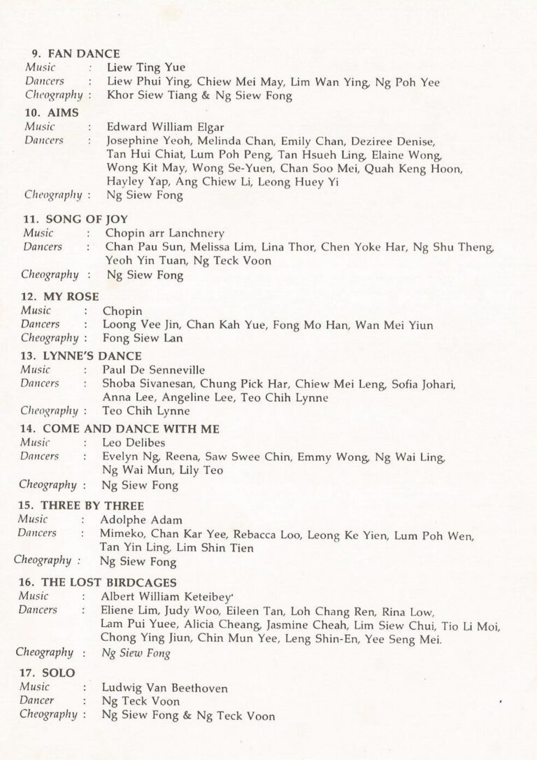 1985 Curtain Up Program list 2