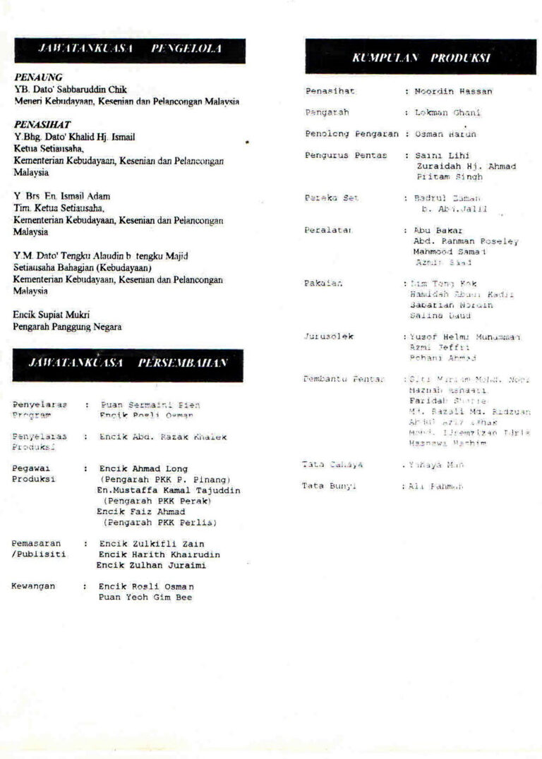 1993, Anak Tanjung: Programme 2