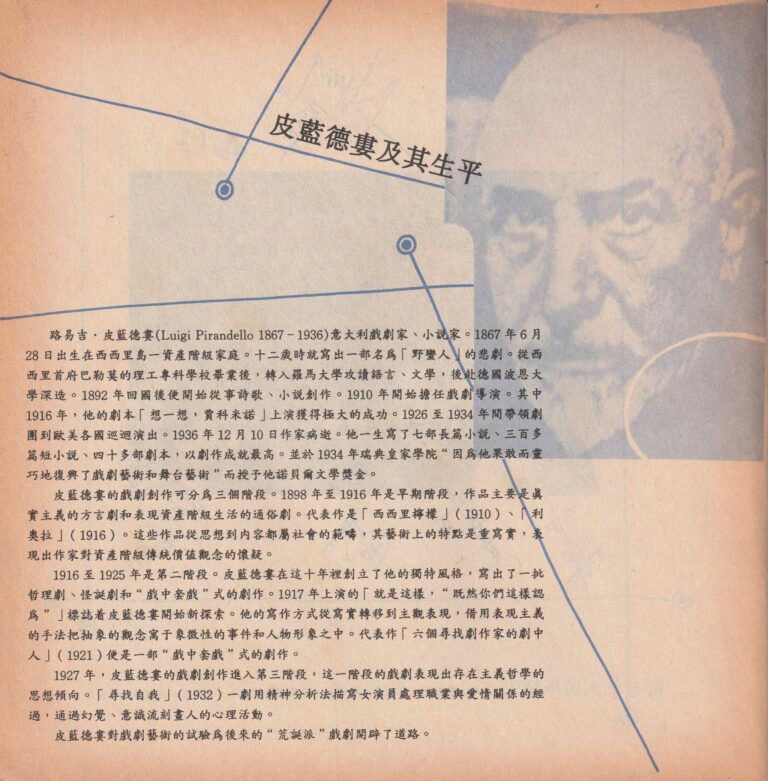 1994 The Six Characters Search Of An Author Program About Playwright 01