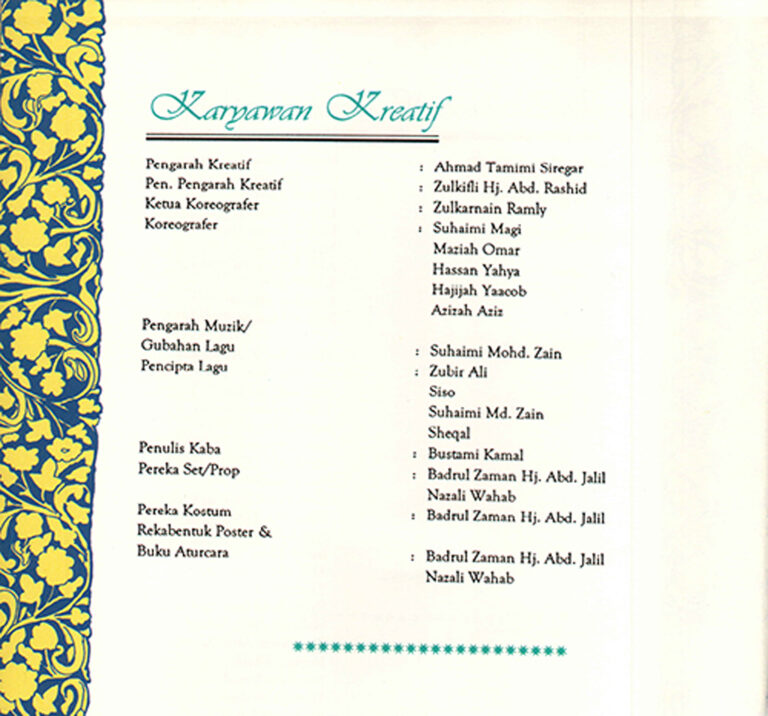 1994, Kaba Kasih Menanti: Creative Group Credits
