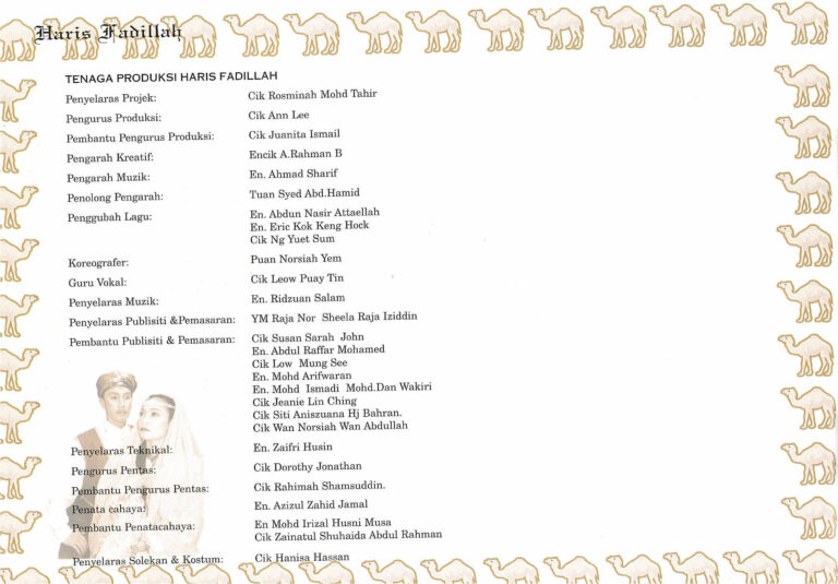 1997, Bangsawan Haris Fadillah: Production Team 1
