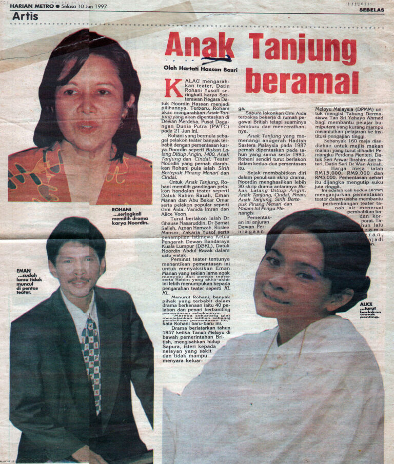1997, Anak Tanjung: Harian Metro Article